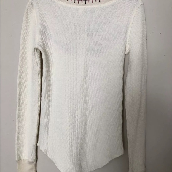 We The Free People Embroidered Henley Thermal Sz. S - Picture 5 of 6